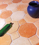 Terre cuite naturelle - Natural terracotta octogone 18 x 18 cm + cabochons 7 x 7 cm