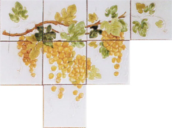 Carreau Satin décoré Chasselas motif