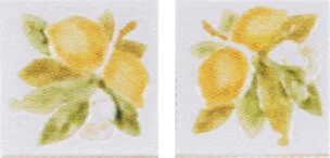 Carreaux Satin décorés Citrons grappes
