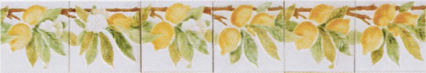 Frise de carreaux Satin décorés Citrons
