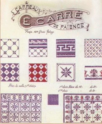 Planche de catalogue Carré de 1890
